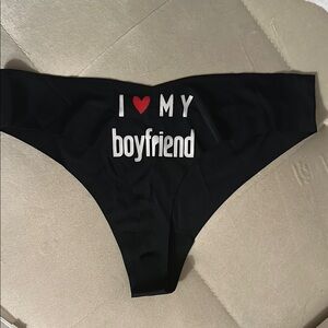 Women’s Black I love my Boyfriend Underwear